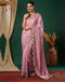 Sudathi Rose Pink Embroidery Satin Saree