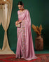 Sudathi Rose Pink Embroidery Satin Saree