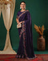 Sudathi Deep Purple Embroidery Satin Saree