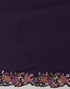 Sudathi Deep Purple Embroidery Satin Saree
