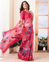 Sudathi Rose Pink Geometric Printed Georgette Saree