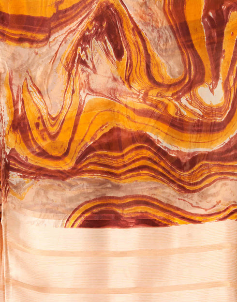 Sudathi Cream Printed Georgette Saree