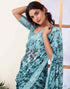 Sudathi Sky Blue Printed Georgette Saree