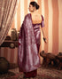 Sudathi Dark Red Woven Banarasi Silk Saree