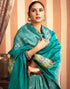 Sudathi Teal Green Woven Banarasi Silk Saree