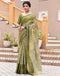 Sudathi Dark Green Woven Kanjivaram Silk Saree