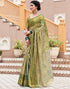 Sudathi Dark Green Woven Kanjivaram Silk Saree