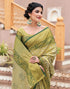 Sudathi Dark Green Woven Kanjivaram Silk Saree