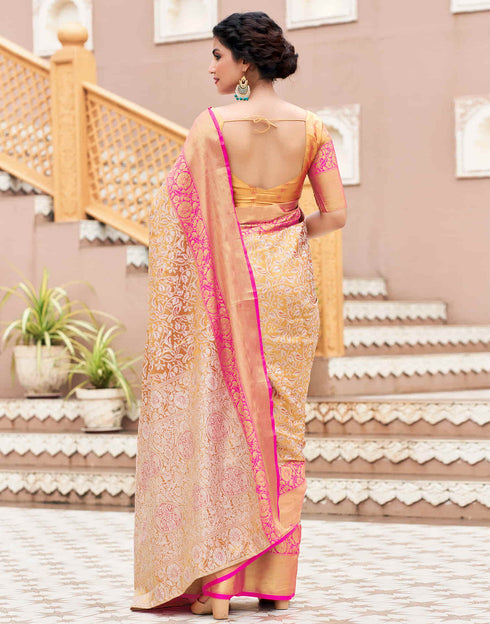 Sudathi Rani Pink Woven Kanjivaram Silk Saree