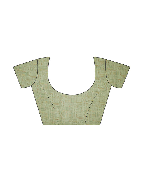 Sudathi Cream Zari Printed Linen Saree