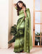 Sudathi Pista Green Printed Georgette Saree