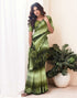 Sudathi Pista Green Printed Georgette Saree