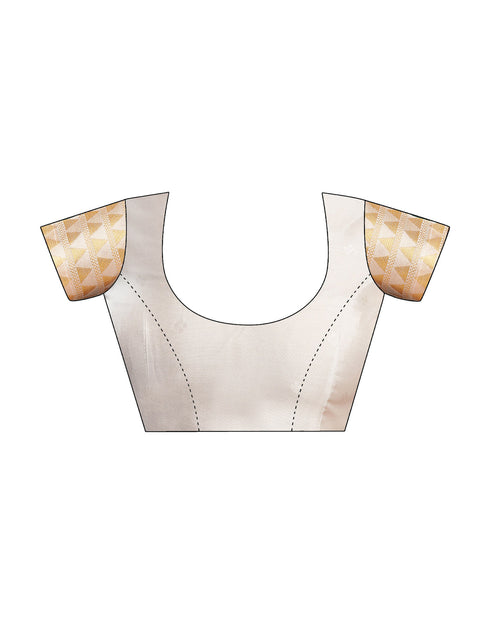 Sudathi White Woven Kanjivaram Silk Saree