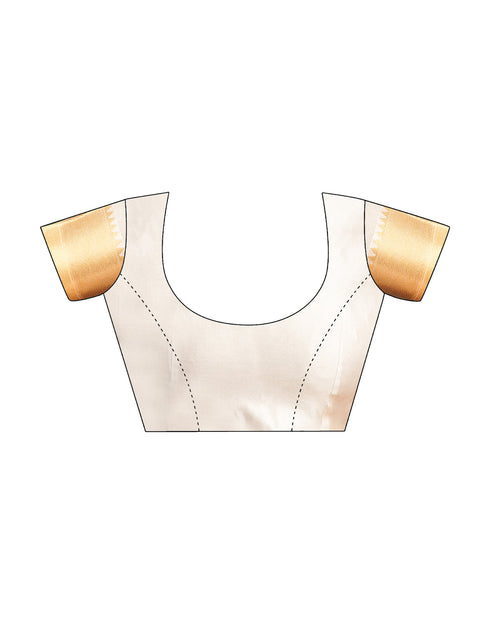 Sudathi Cream Woven Kanjivaram Silk Saree