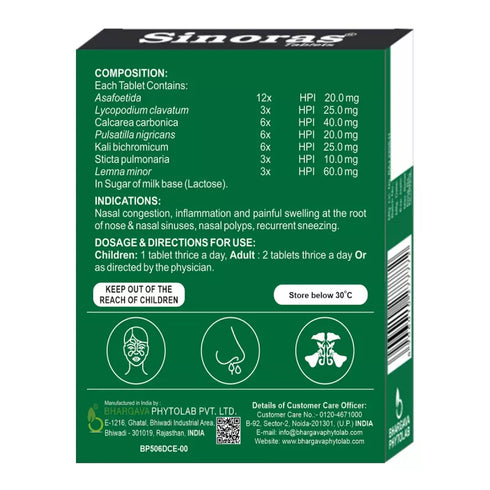 Dr. Bhargava Homeopathy Sinoras Tablets