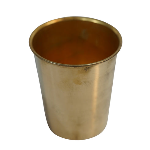 Pure Brass Plain Water Drinking Glass | Pack of 6