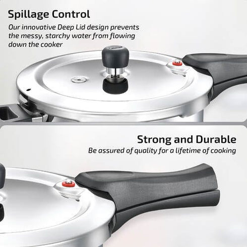 Prestige Tri-ply Svachh Outer Lid Pressure Cooker 5 L Combo