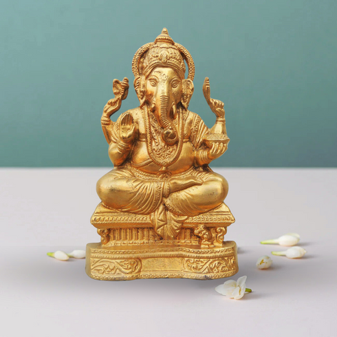 Brass Ganesh Ji Statue 0.88Kg