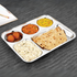 Vinod Stainless Steel 5 Compartment Plate with Round Edges Lunch and Dinner Plate Bhojan Thali High Quality Steel Rust Free Pack of 2