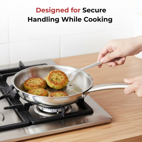 Vinod Claro Heavy Gauge Stainless Steel Fry Pan Plain with 1.5 mm Thickness 1000 ml