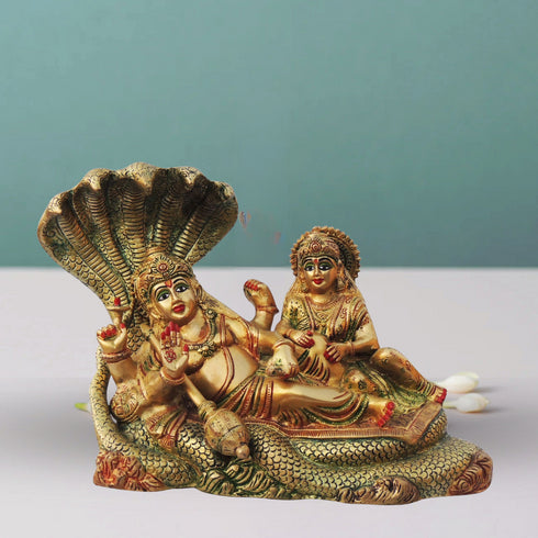 Brass Vishnu Laxmi With Shesnag Statue 8.3Kg
