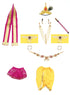 Raj Fancy Dresses Baby Krishna Yellow and Magenta Brocade Fabric Janmashtami Mythological Character Costume