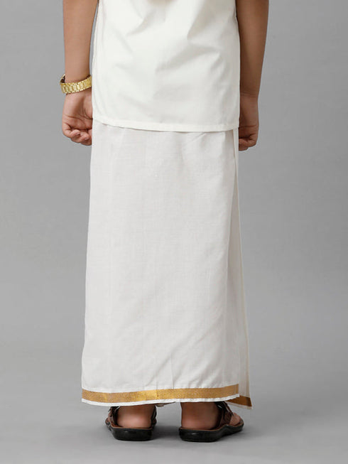 Ramraj Cotton Boys Readymade Single Layer Cream Dhoti