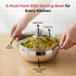 Vinod Stainless Steel Elite Bowl 3 Pcs Set with Glass Lids and Side Handles Highest Grade Stainless Steel Mirror Finish Strong and Sturdy Build