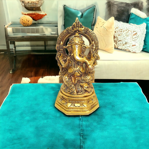 Tamas Antique Finish Brass Ganesha Statue for Home Temple