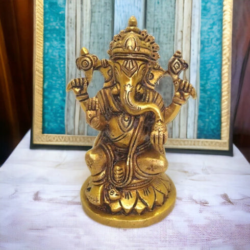 Tamas Brass Lord Ganesha Idol for Home & Office Temple