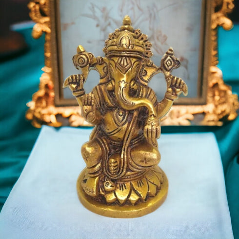 Tamas Brass Lord Ganesha Idol for Home & Office Temple