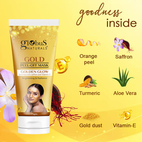 Globus Naturals Gold Peel Off Mask For Golden Glow