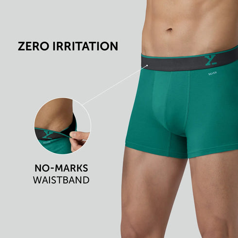 XYXX Traq Silver Cotton Trunks Aqua Green