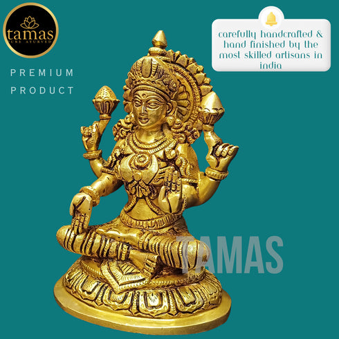 Tamas Brass Lakshmi Statue | | Free Premium Gift Box
