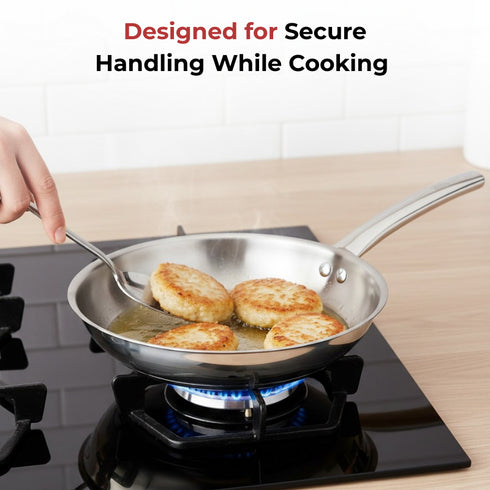 Vinod Claro Heavy Gauge Stainless Steel Hammered Fry Pan with 1.5 mm Thickness 1400 ml