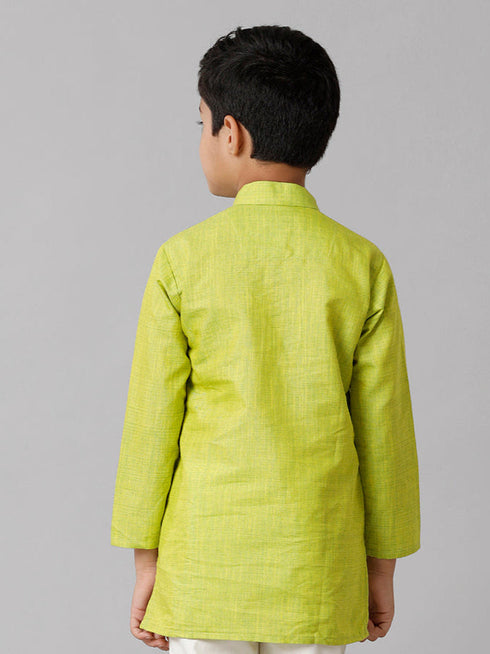 Ramraj Cotton Boys Fantastic Kurtha Full Sleeves Green FS2