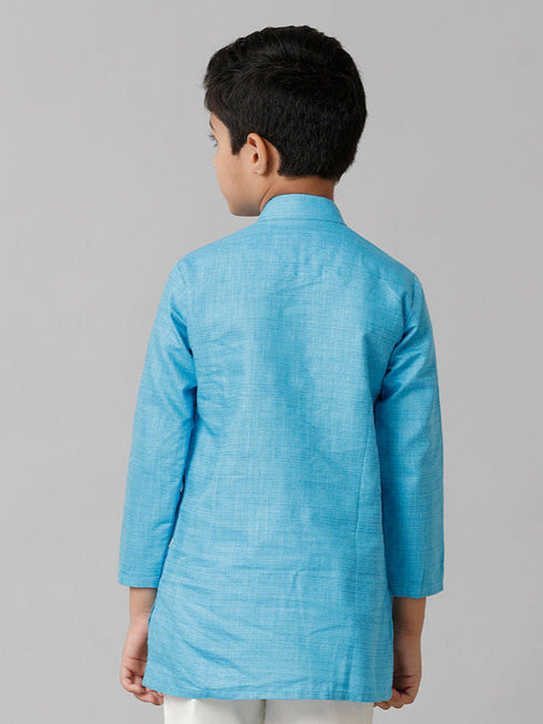 Ramraj Cotton Boys Fantastic Kurtha Full Sleeves Blue FS4