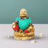 Brass Laughing Buddha Statue With Turquoise Coral 1.205Kg