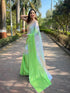 Vasthrlay Green Satin Georgette Plain Saree