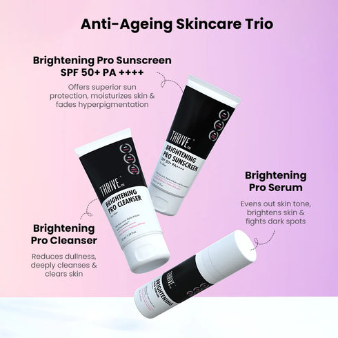 Thriveco Brightening Pro Kit For Men Cleanser Serum & Sunscreen