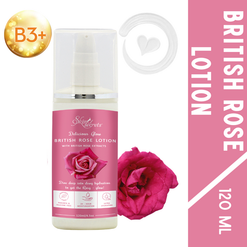 Skin Secrets British Rose Lotion for Nourished & Non-Sticky Glowy Skin