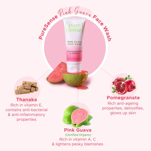 PureSense Pink Guava Face Wash | From the makers of Parachute Advansed