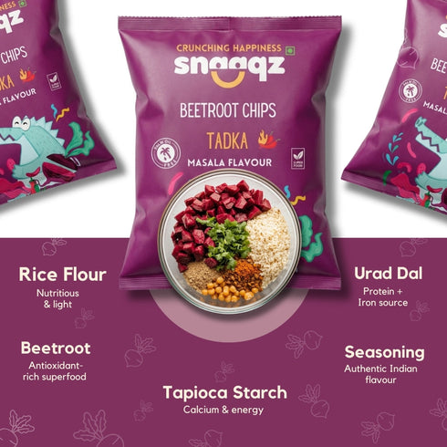 SNAAQZ Masala Beetroot Chips (Pack of 3)