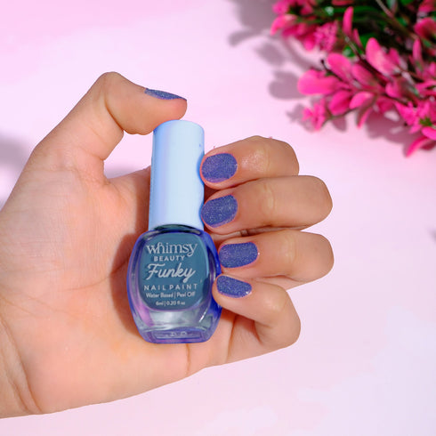 Whimsy Beauty Funky Blue Glitter Nailpaint
