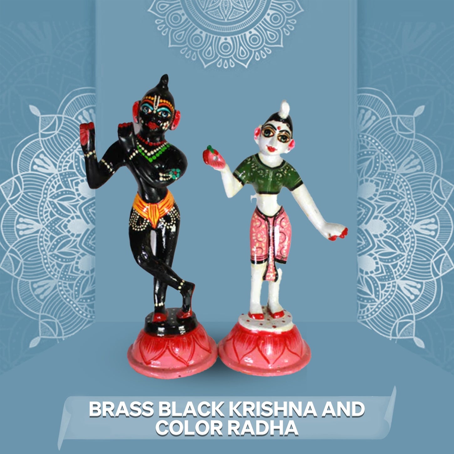 Brass Blak Krishna And Color Radha Collection