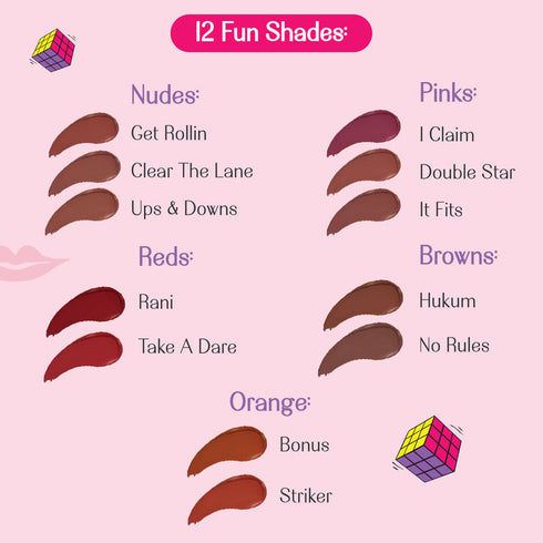 LoveChild I Claim | Game On! Mad|Matte Liquid Lipstick Deep Pink | Transfer|proof