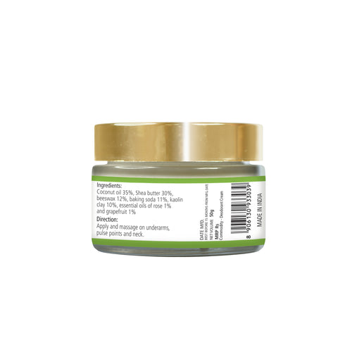 Natuur Deodorant Cream Rose and Grapefruit 50gm