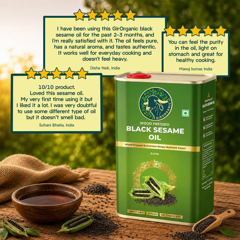 GirOrganic Wood Press Black Sesame Oil