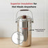 Vinod Stainless Steel Deluxe Hot Tiffin with 5 Compartments Insulated Rust Free Leak Proof Strong and Tough Dishwasher Safe