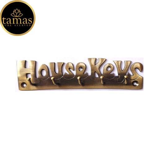 Tamas Brass House Keys Shaped Antique Key Holder ( Brown)